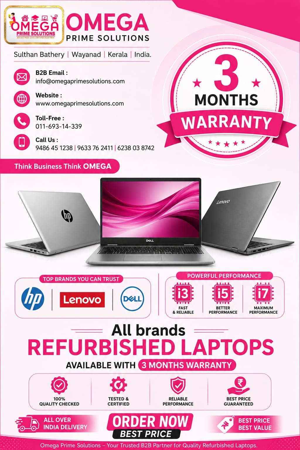 best refurbished laptops in kerala - Omega Prime Solutions, IT Company Wayanad