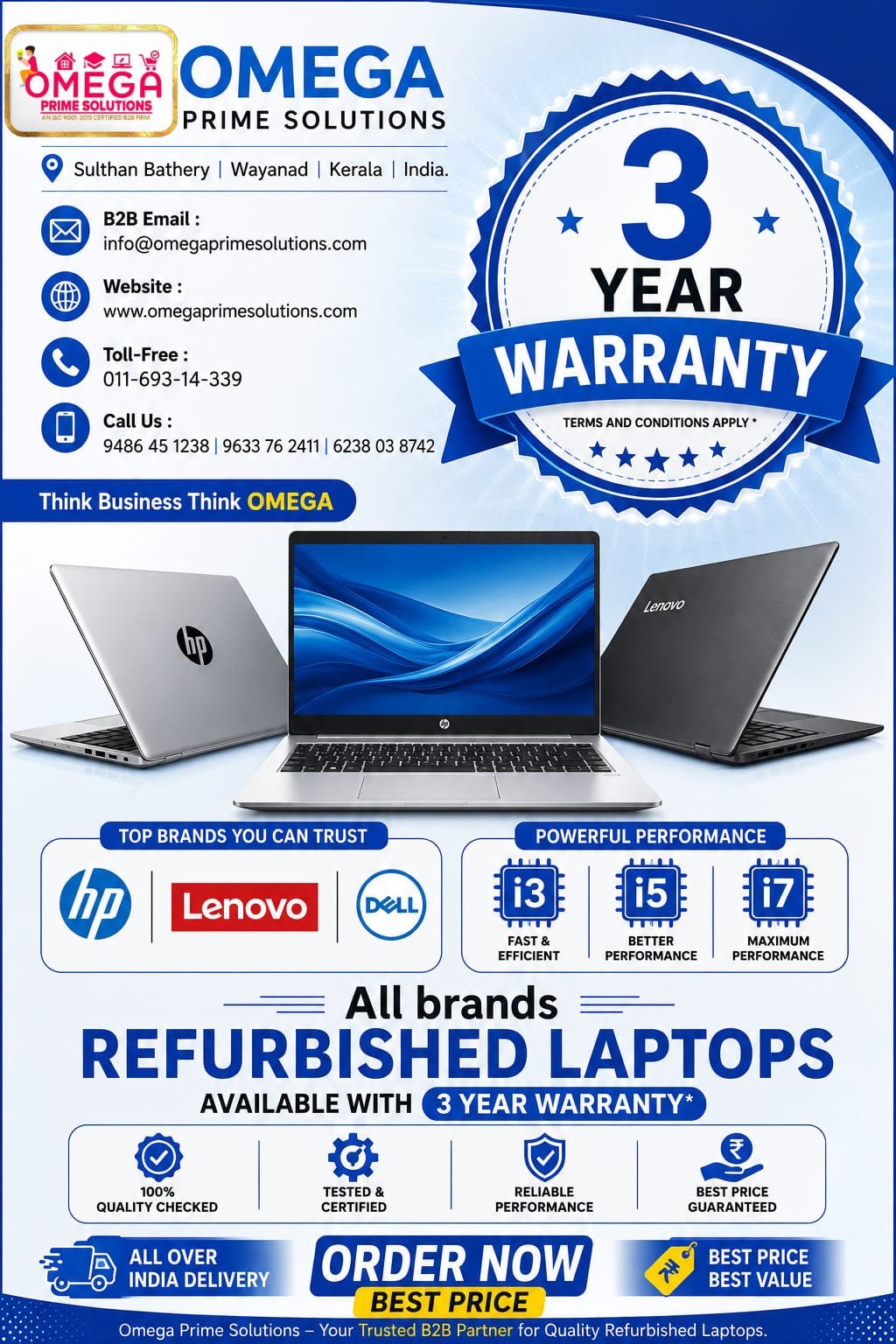 refurbished laptops in wayand - Omega Prime Solutions, IT Company Wayanad
