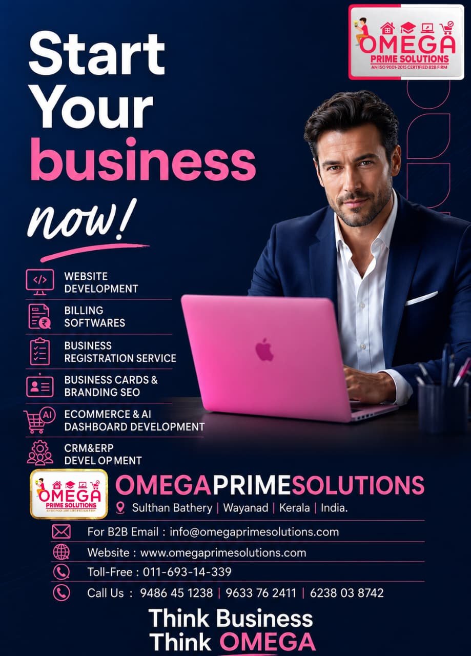 Kerala No 1 website and software development company #1 - Omega Prime Solutions, IT Company Wayanad